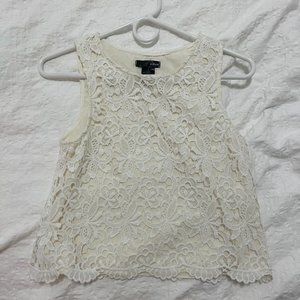 AQUA - white lace tank top - S